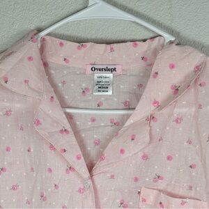 Overslept Pink Floral Pajama Top